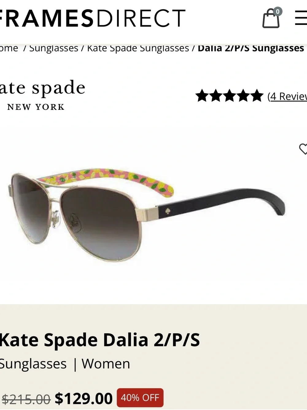 Kate Spade ♠️ Gold Frame Sunglasses with Tortoise Arms - Women's Accessories